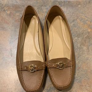Carmel brown leather MK flats